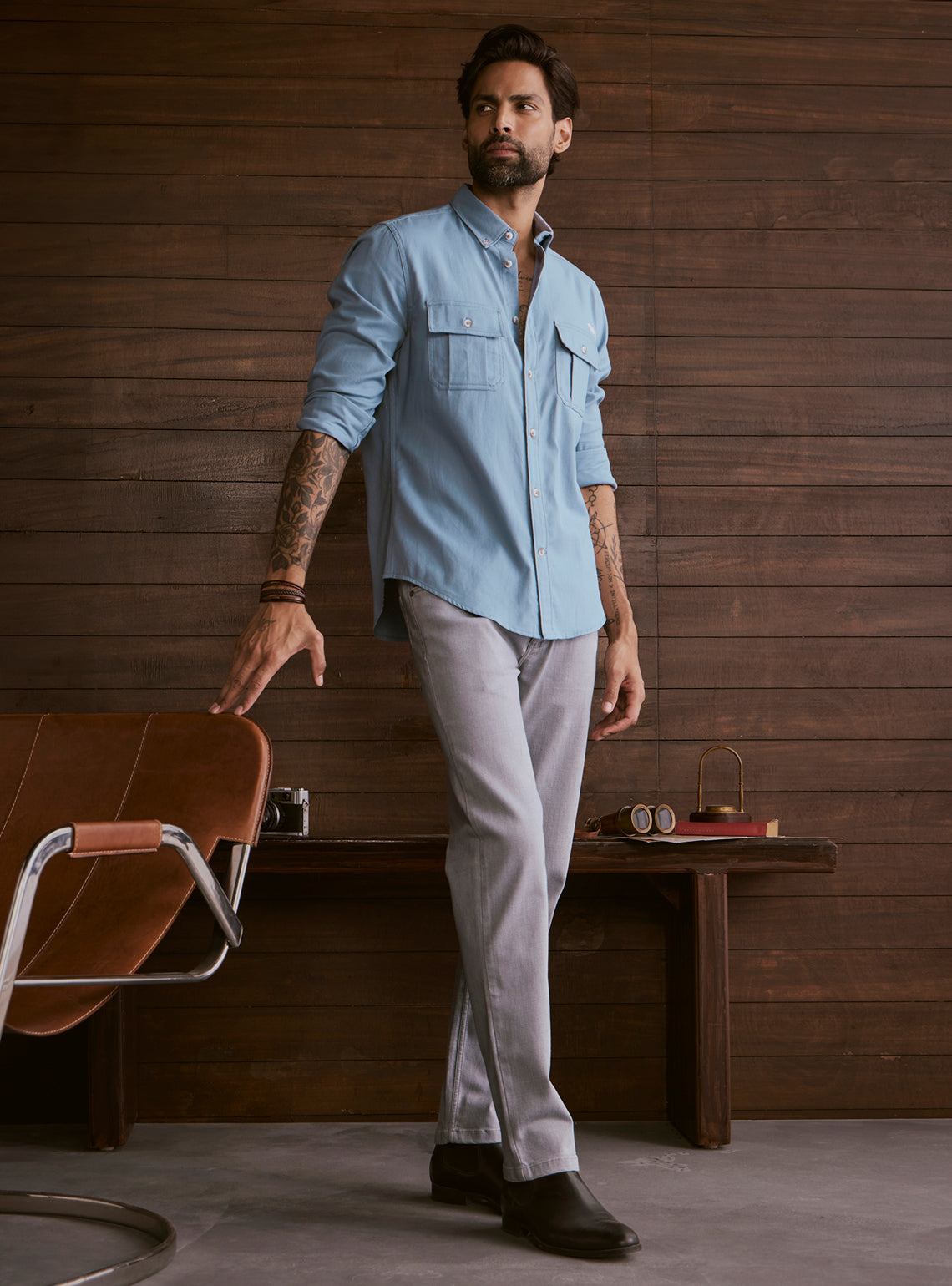 Glacier Blue Explorer Cotton Shirt