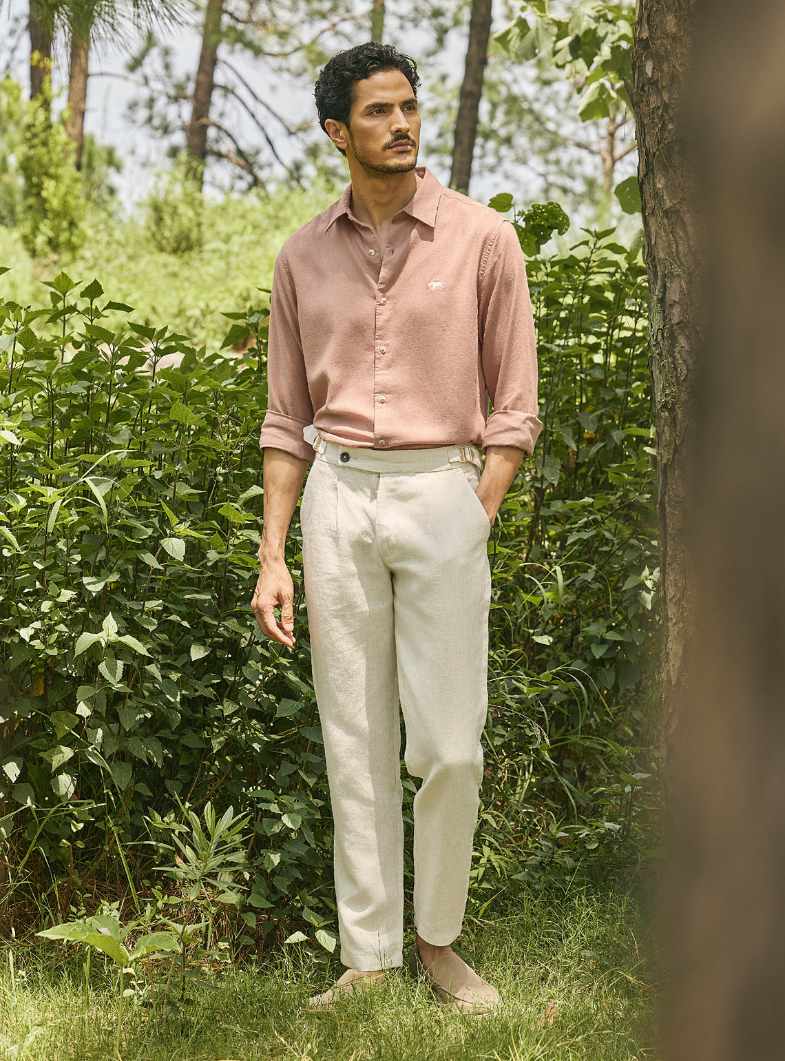 Chestnut Brown Lyocell Linen Shirt