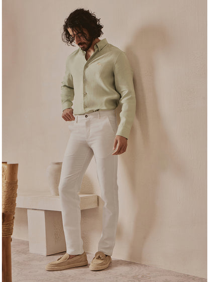 Dune Off White Linen Trousers