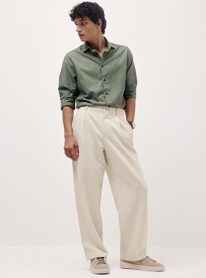 Oslo Green Cotton Melange Shirt