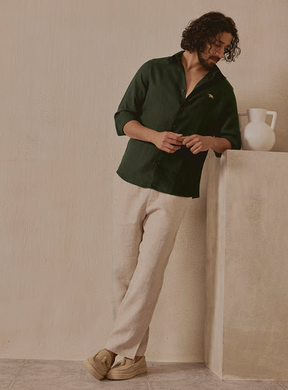Kelp Olive Linen Shirt