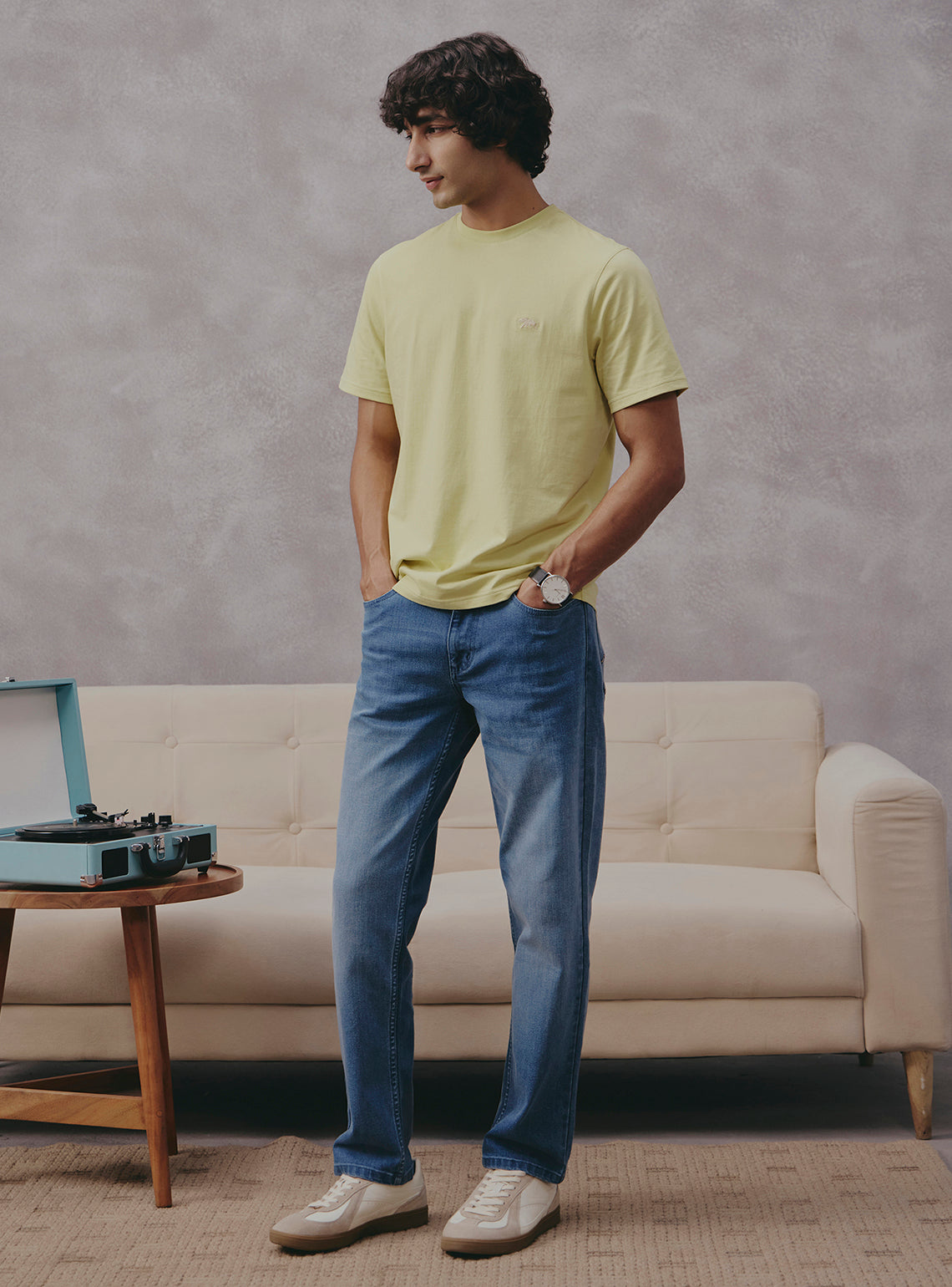 Honey Yellow Cotton Crewneck