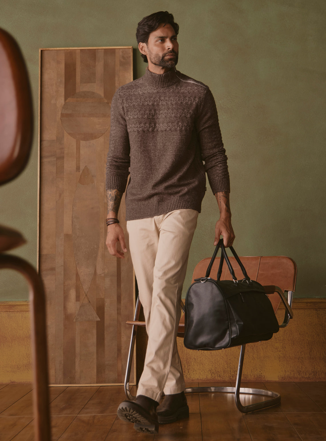 Chestnut Brown Textured Pullover