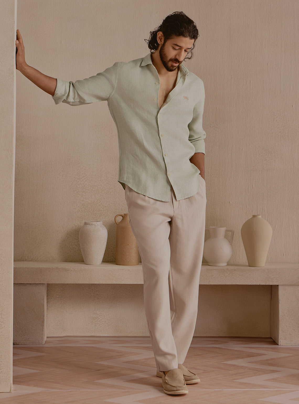 Current Green Linen Shirt