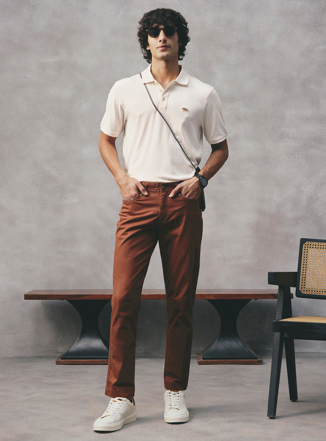 Oat Off White Supima Cotton Polo