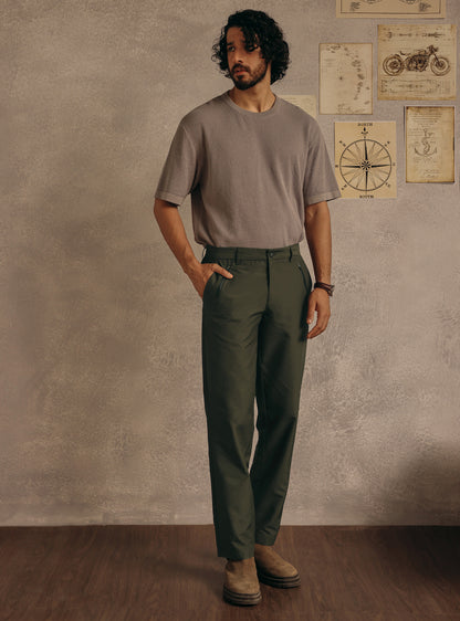 Jungle Olive Poly Twill Trousers