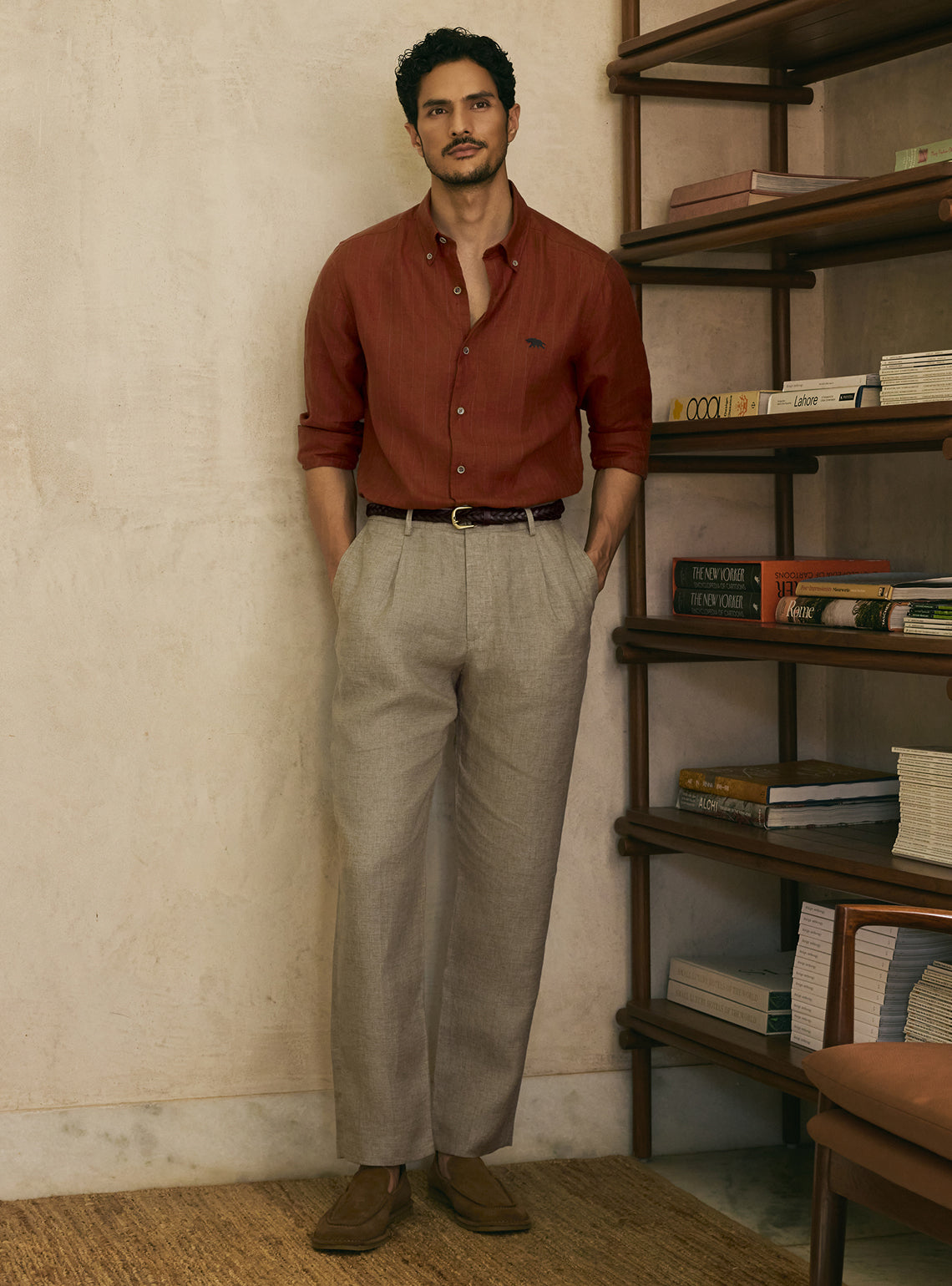 Flare Red Stripe Linen Shirt