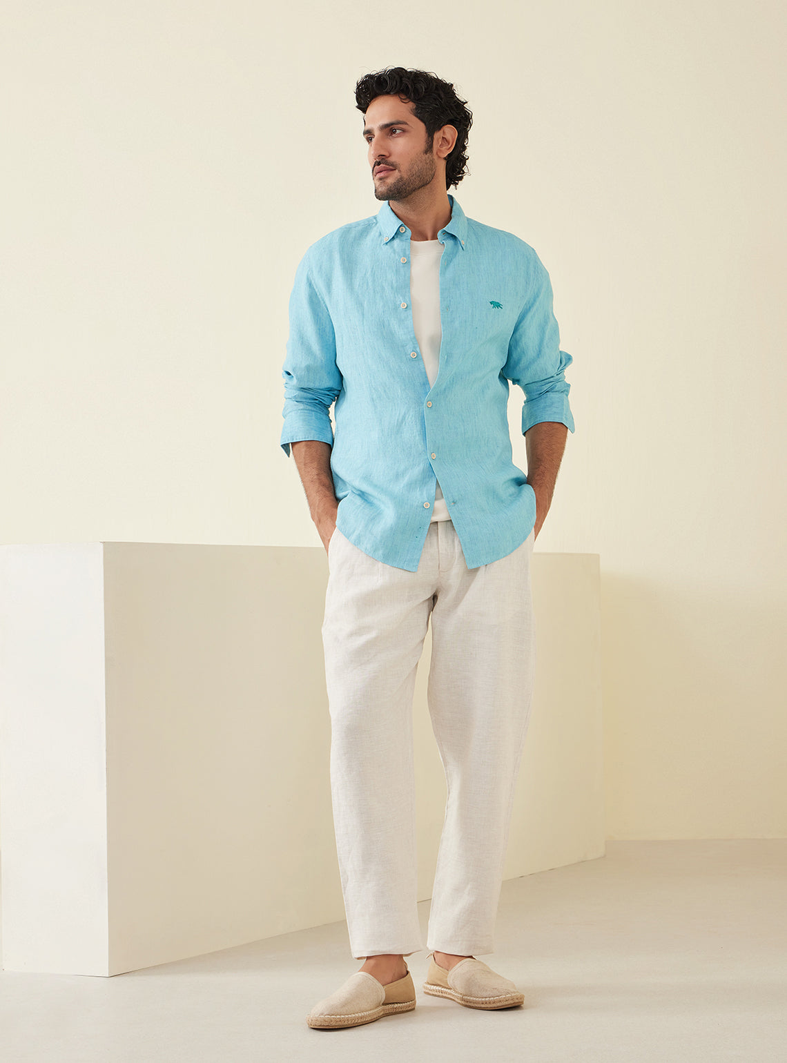 Azure European Linen Shirt
