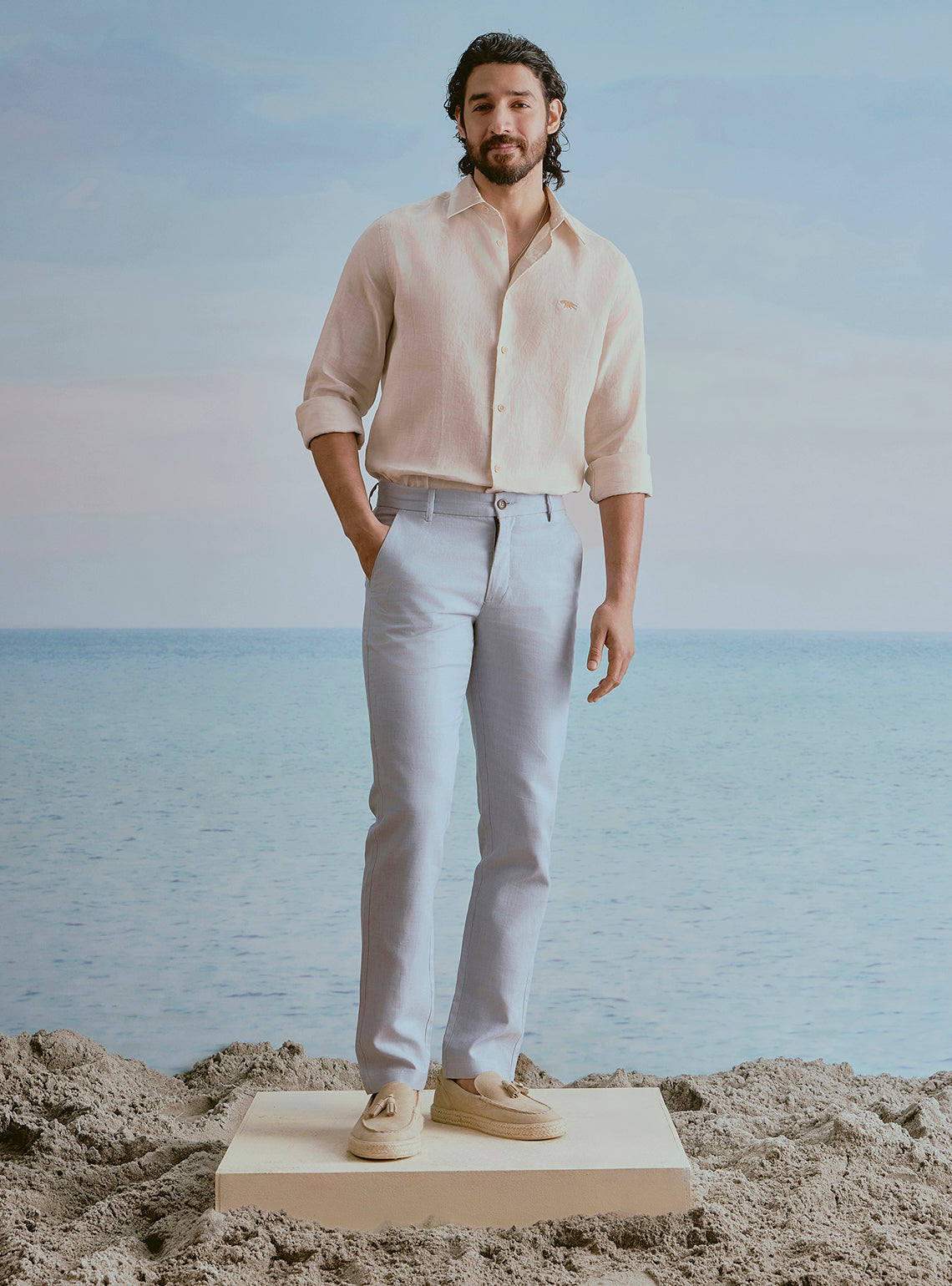 Sand Beige Linen Shirt