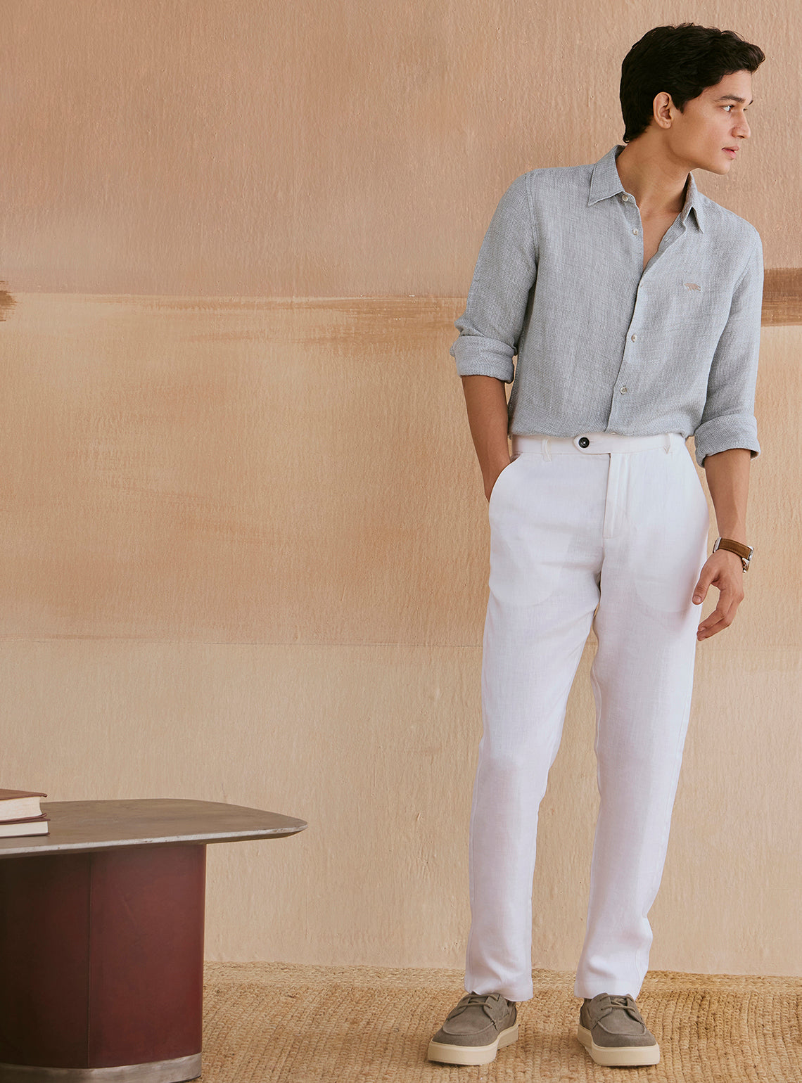 Stormviel Gold Check Linen Shirt