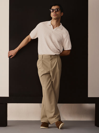 Pearl White Cotton Polo