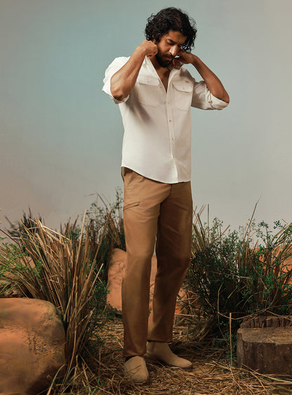 Frontier Brown Cotton Trouser