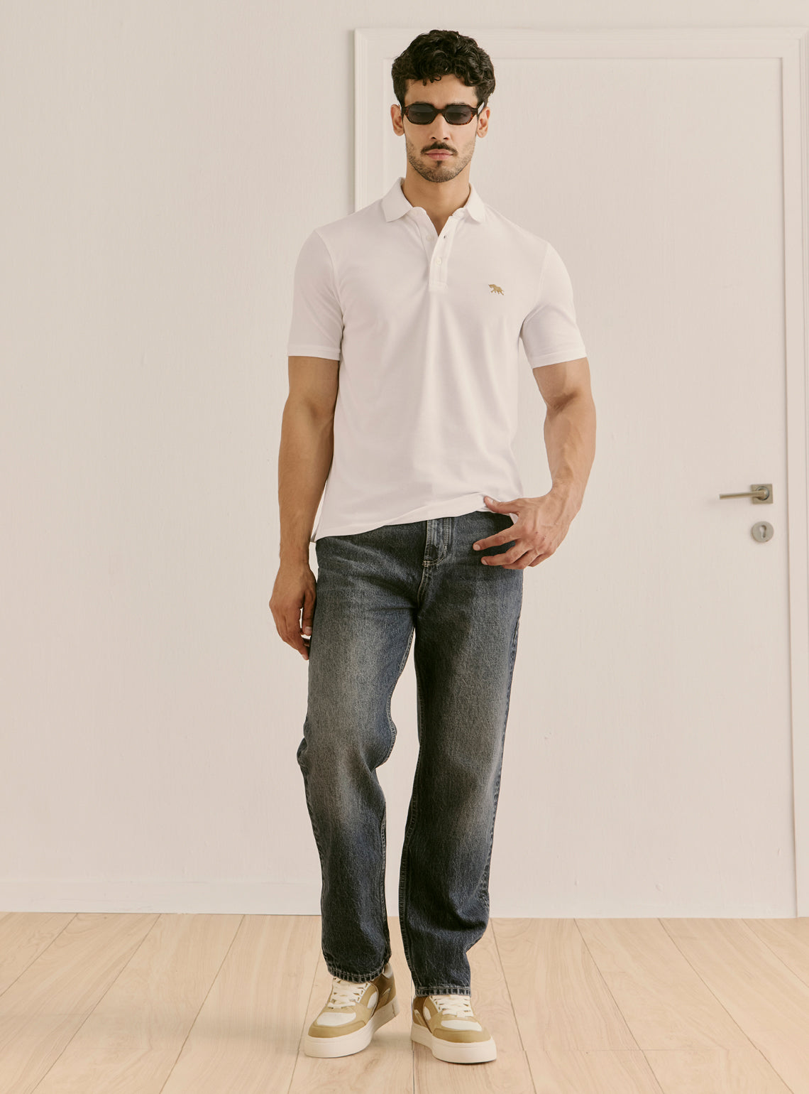 Alto White Pique Polo