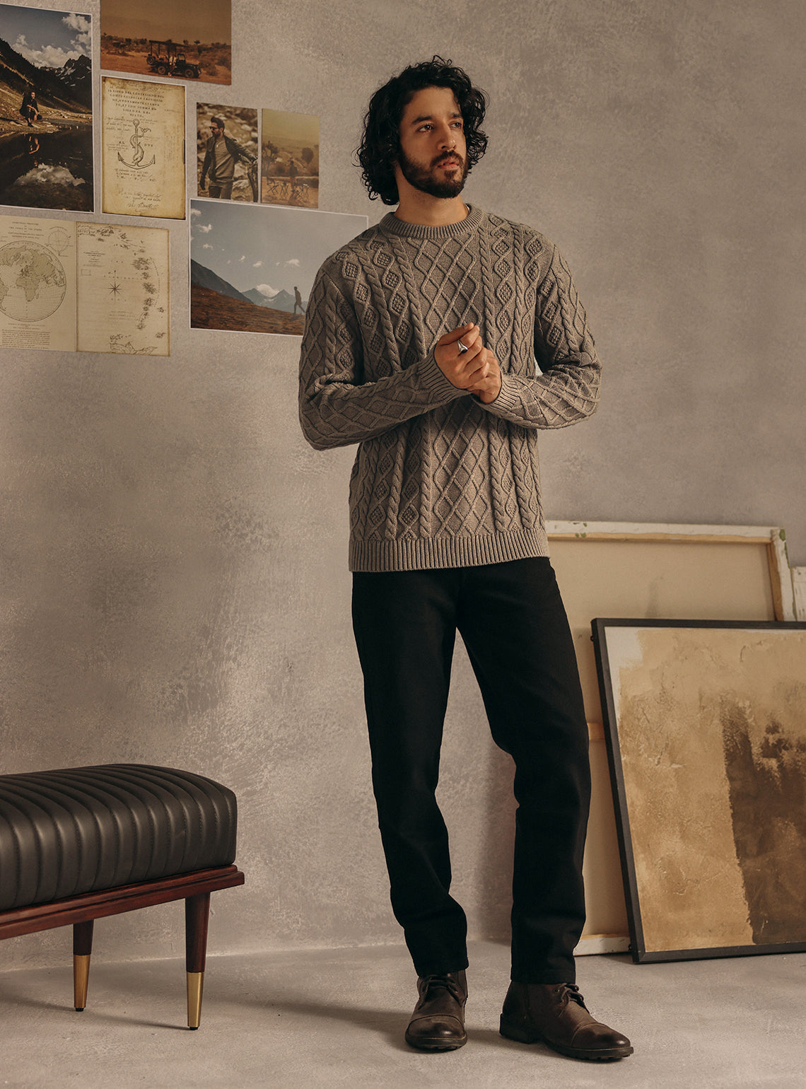Quincy Grey Cotton Melange Pullover