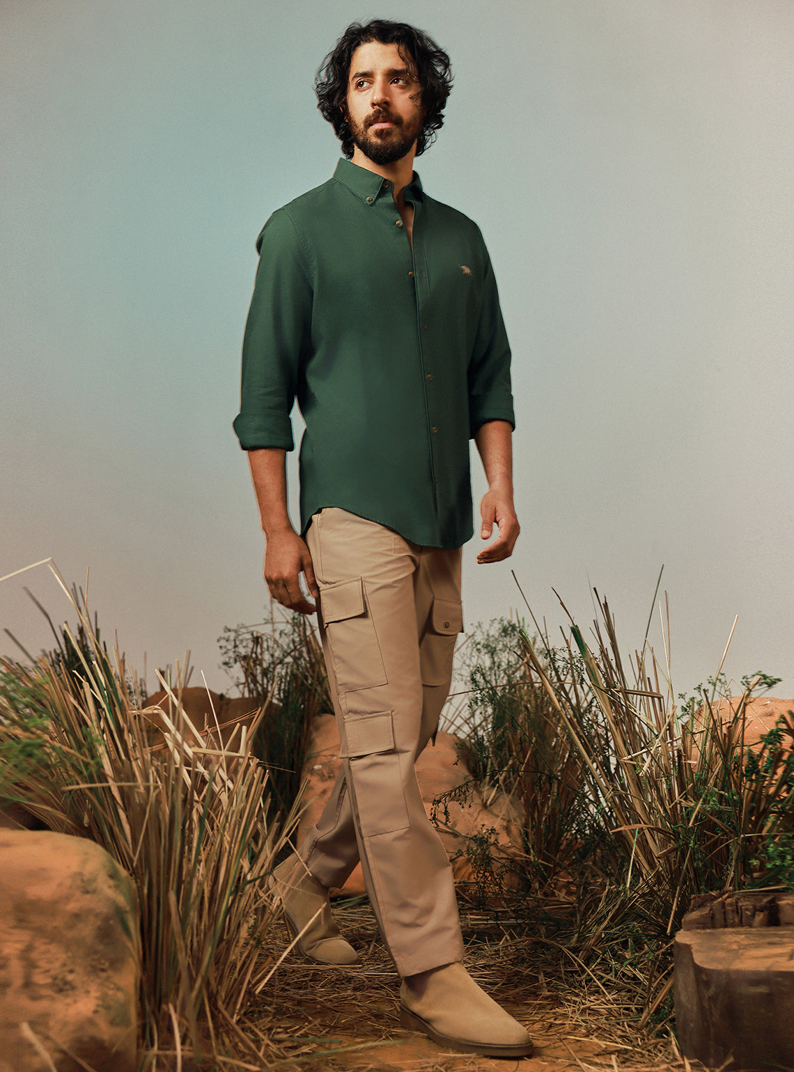Jungle Olive Cotton Twill Shirt