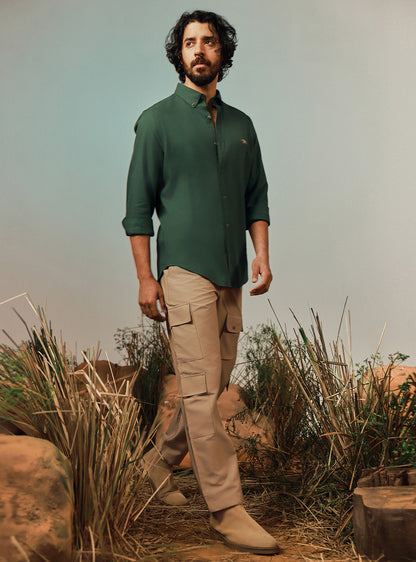 Jungle Olive Cotton Twill Shirt