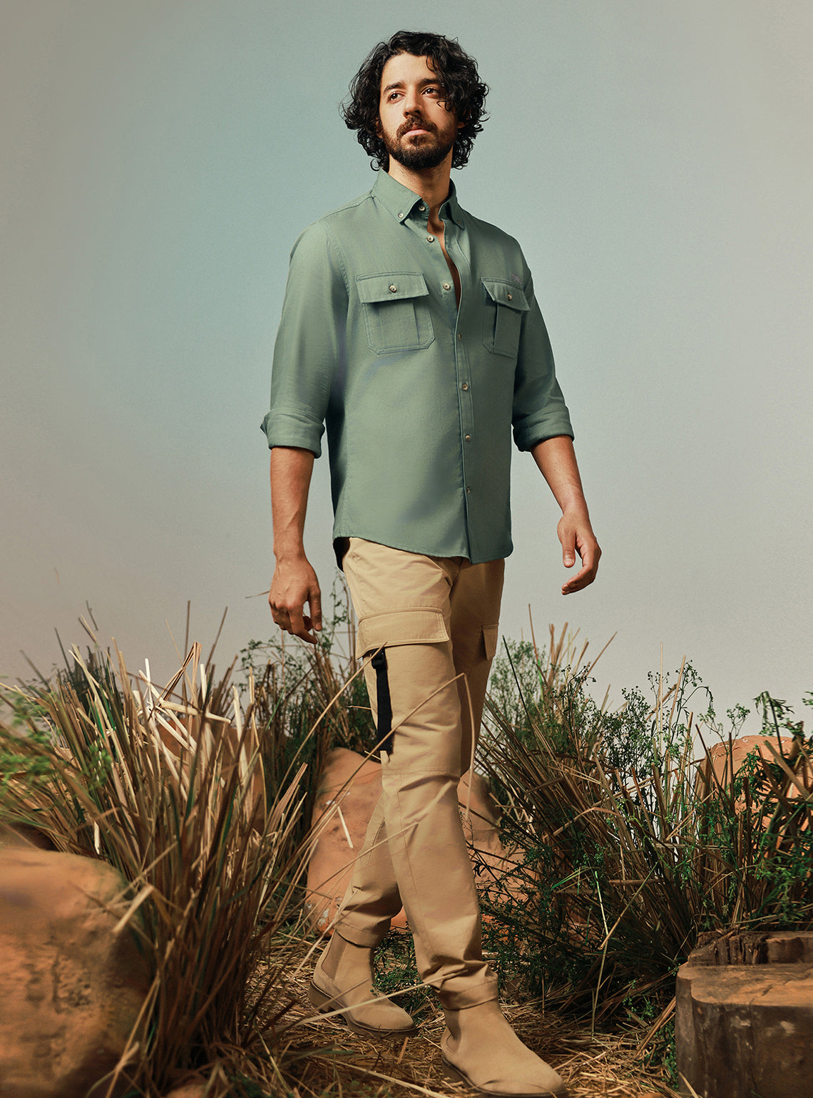 Wilderness Green Cotton Twill Shirt
