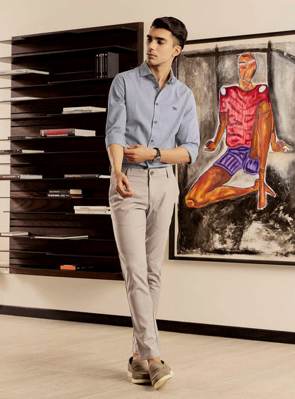 Raven Grey Cotton Check Shirt