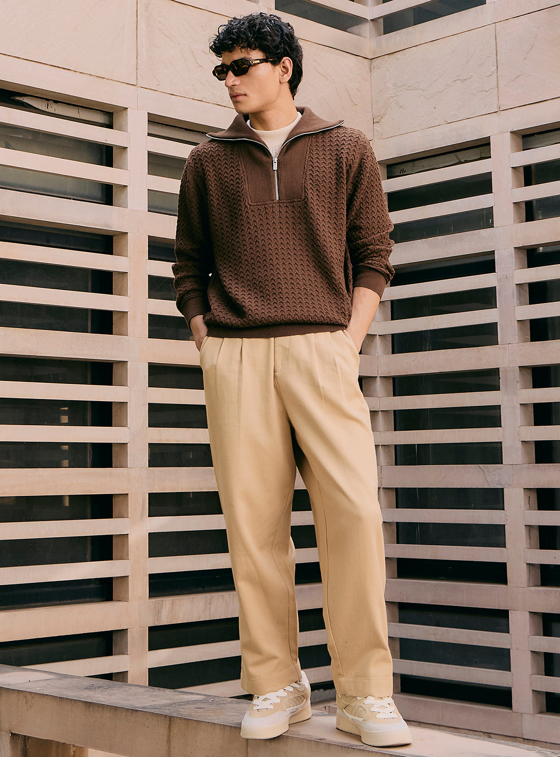 Neo Brown Cotton Wool Pullover