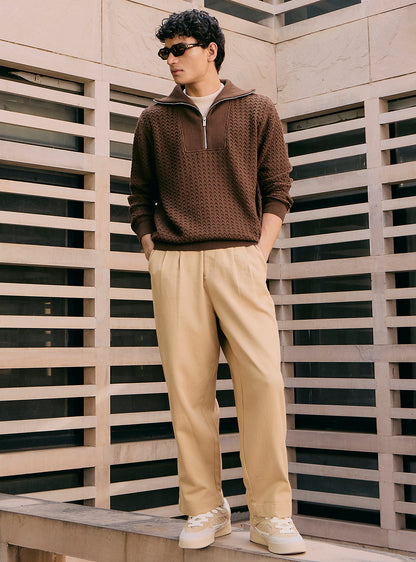 Neo Brown Cotton Wool Pullover