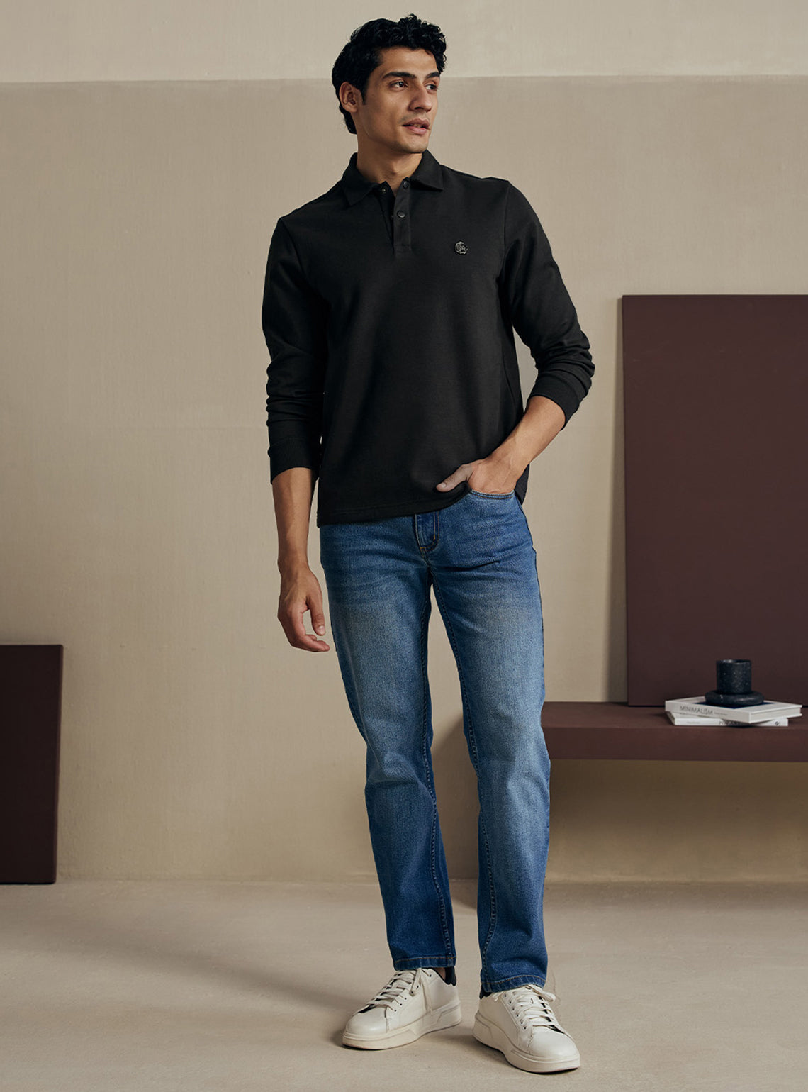 Midnight Black Cotton Triblend Pullover