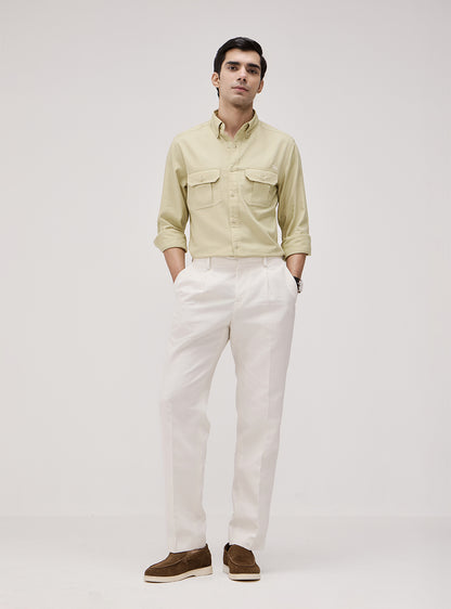 Statement Sun Yellow Cotton Twill Shirt