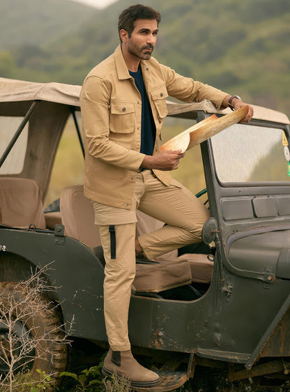 Khaki Safari Cotton Jacket