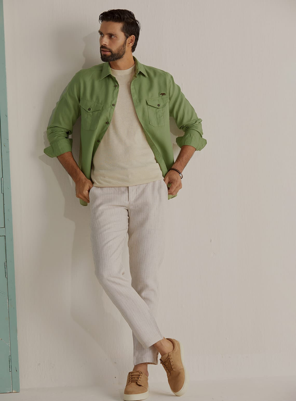 Jade Mist Linen Shirt