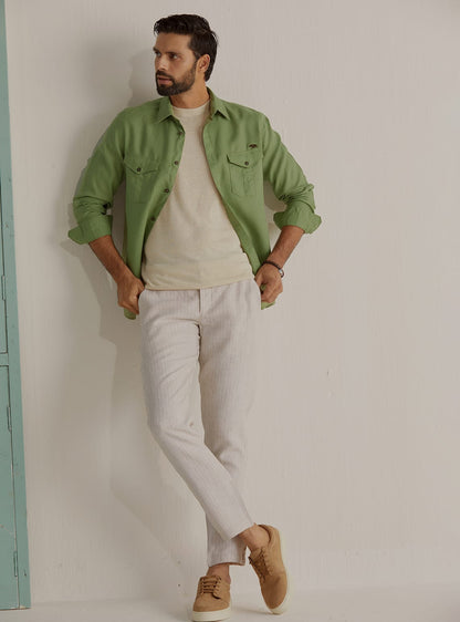 Jade Mist Linen Shirt