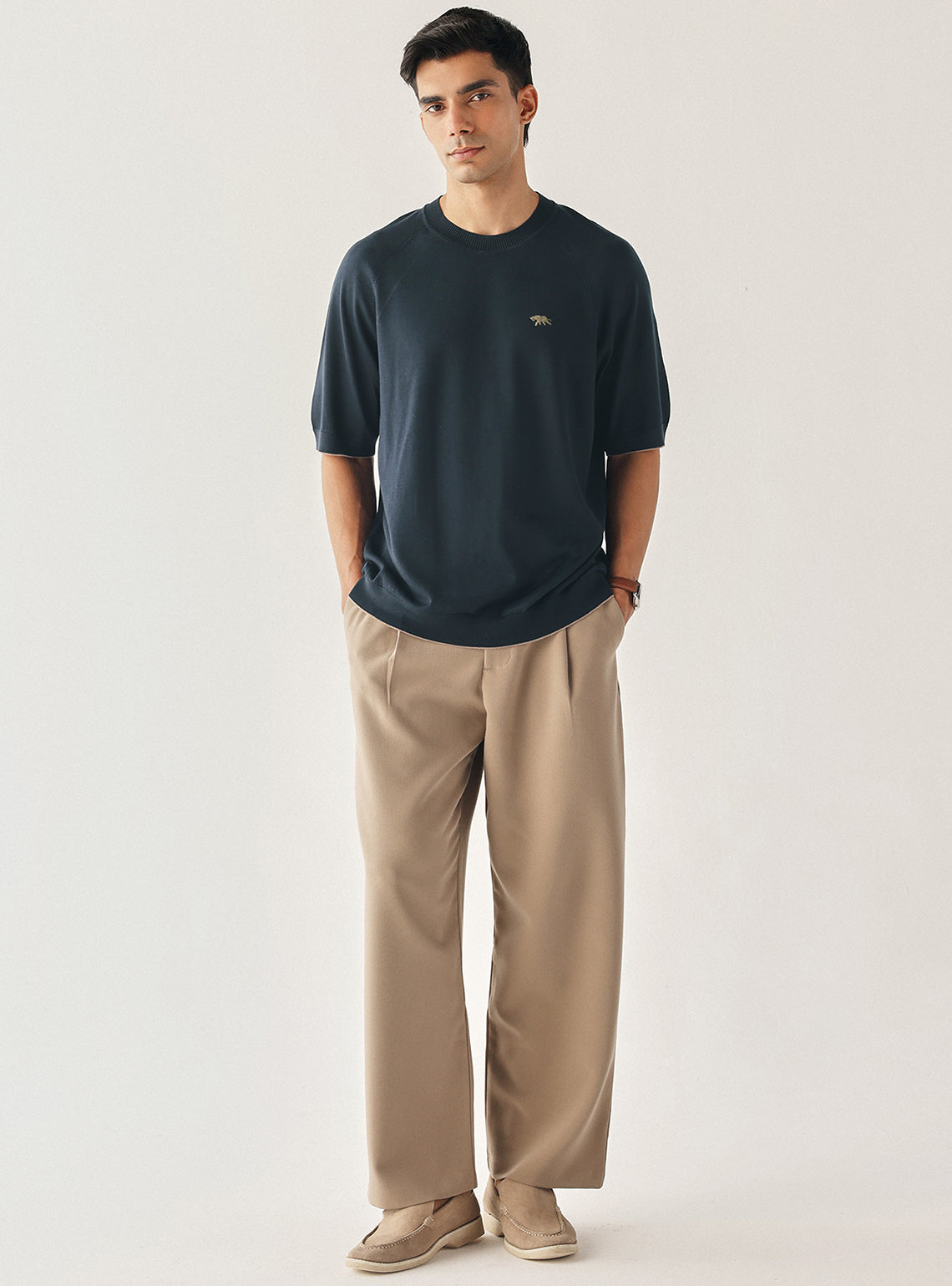 Aztec Navy Cotton Crew