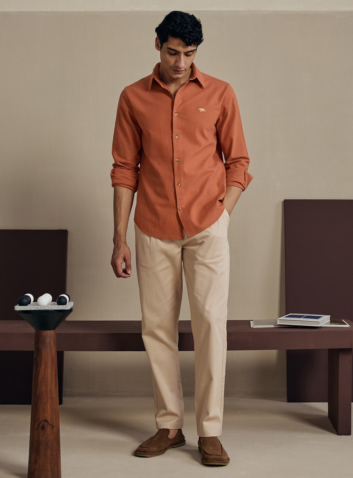 Burnt Rust Cotton Shirt