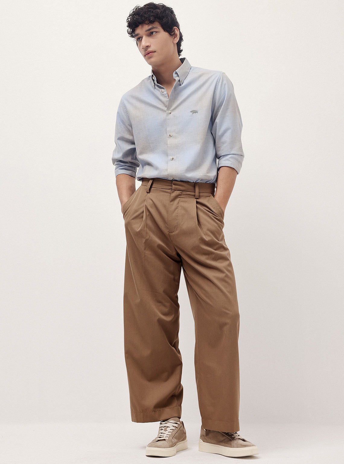 Blue Fade Cotton Melange Shirt