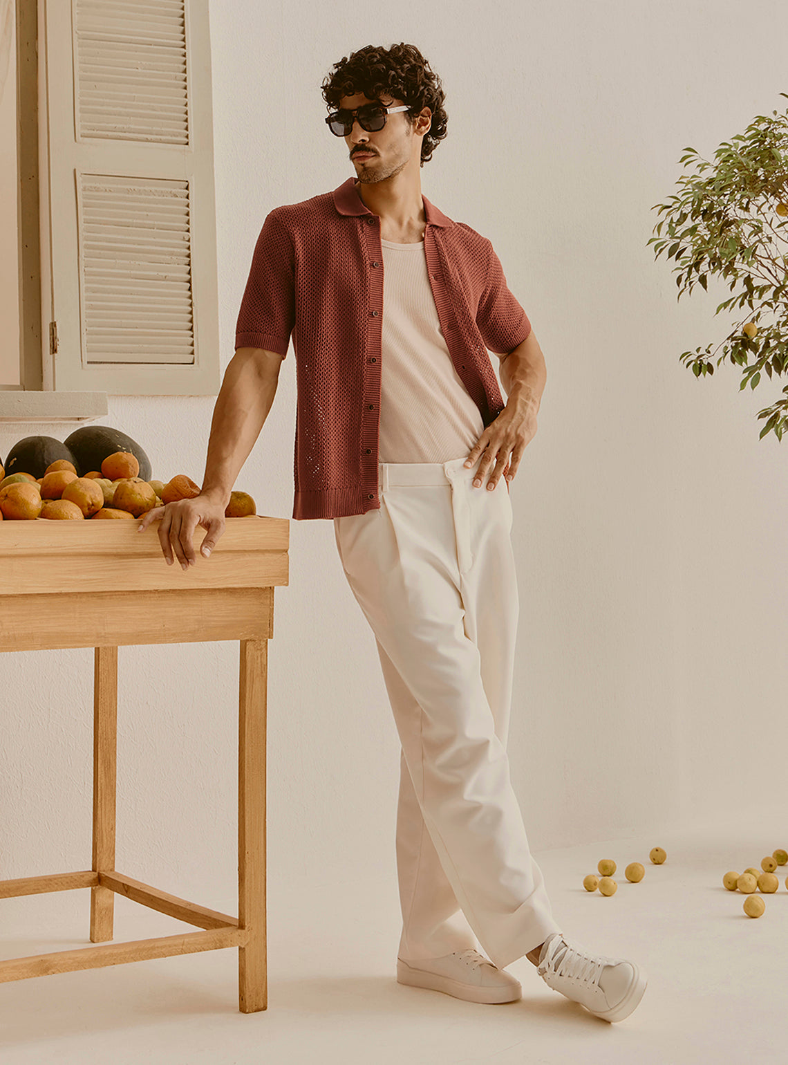 Sicily Rust Cotton Knit Shirt