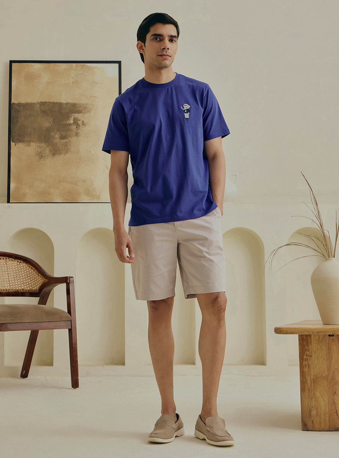 Pea flower Blue Cotton Crewneck