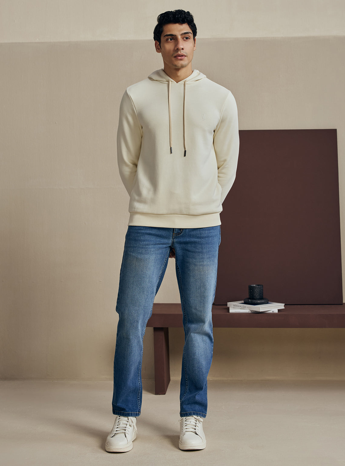 Almond Off White Cotton Triblend Hoodie