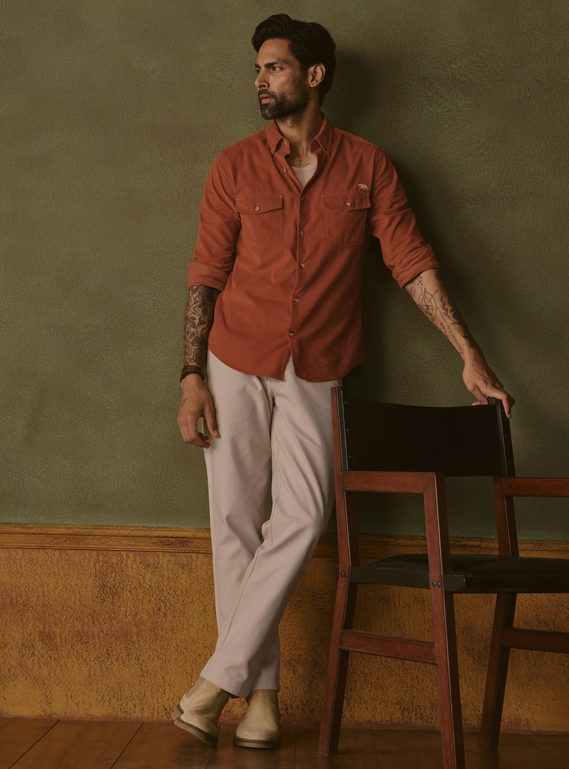 Sandstone Khaki Cotton Trouser