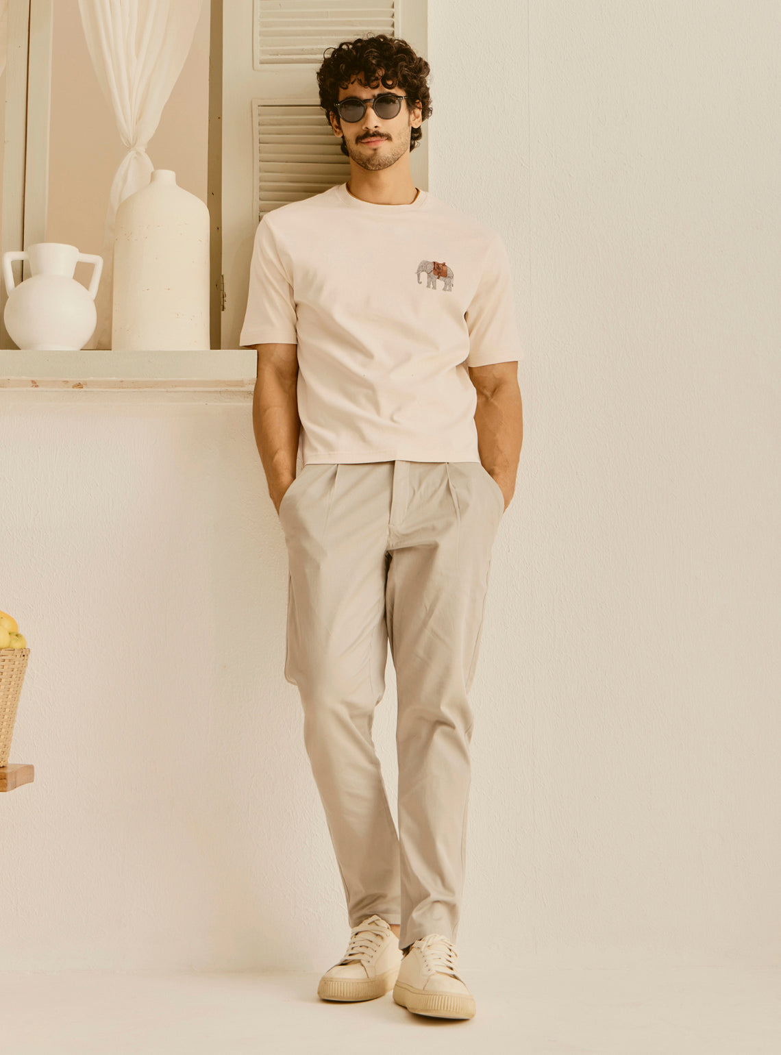 Menorca Off-White Cotton Crewneck