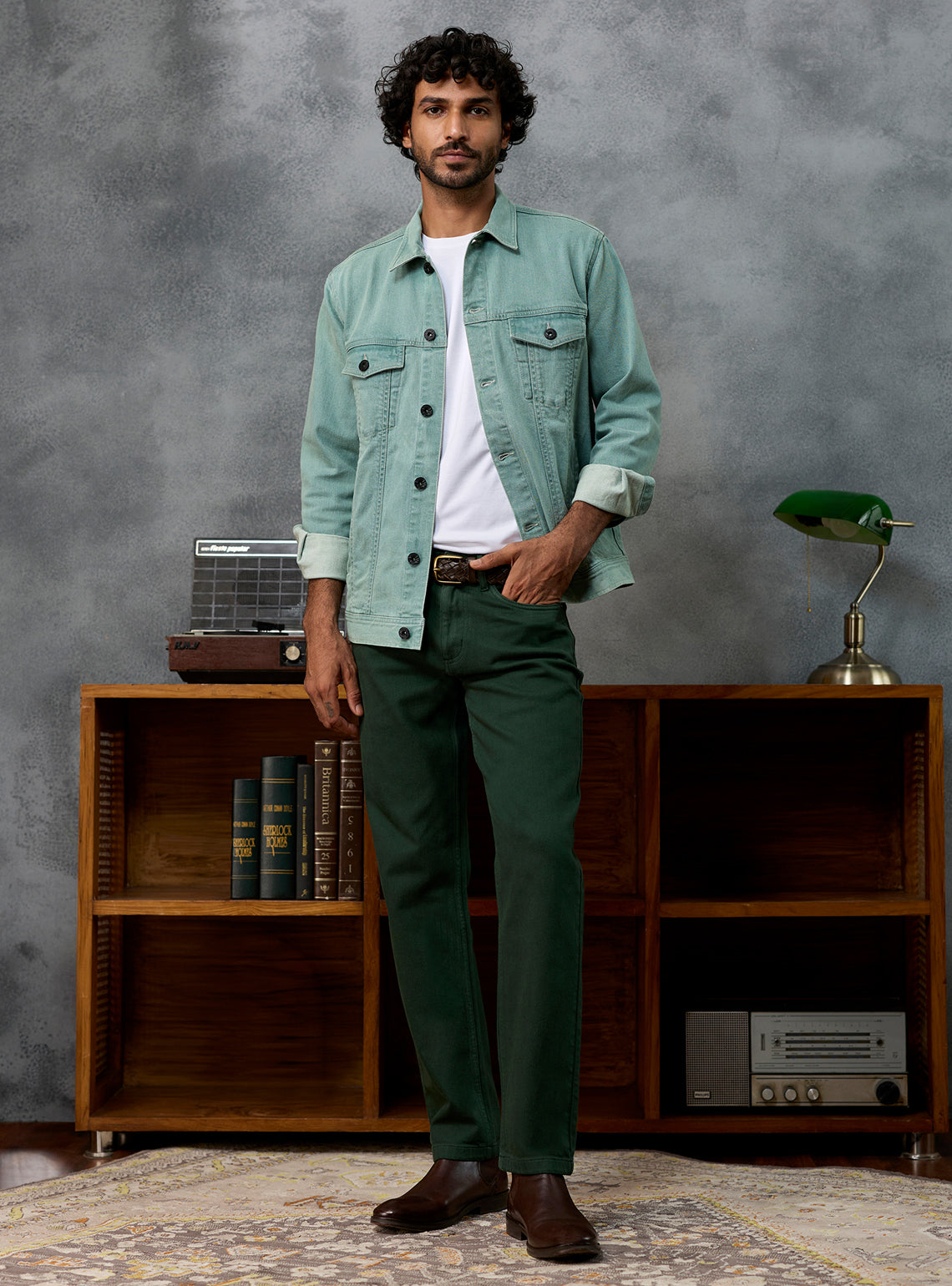 Club Green Cotton Blend Denim Jacket