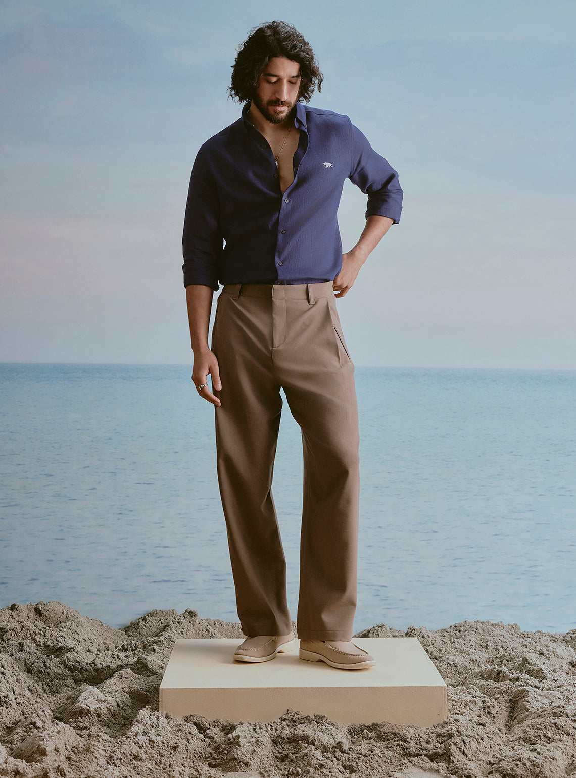 Midnight Navy European Linen Shirt