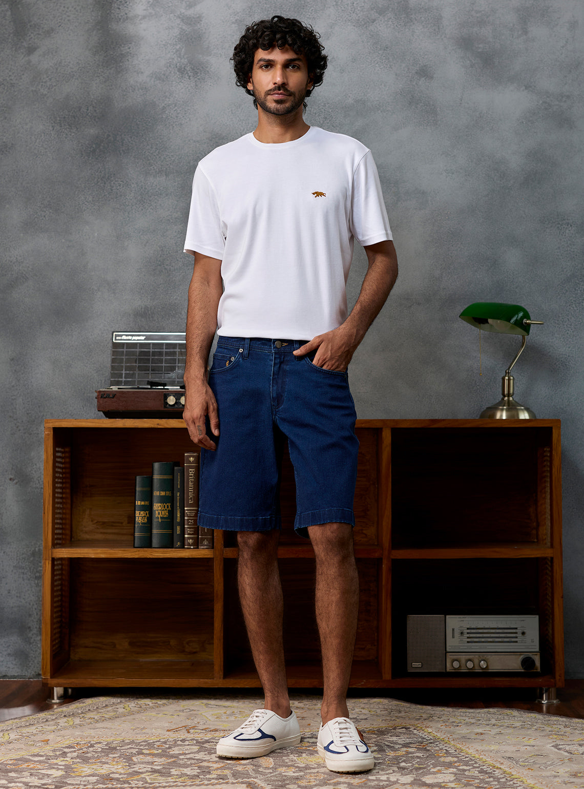 Deep Navy Triblend Denim Shorts
