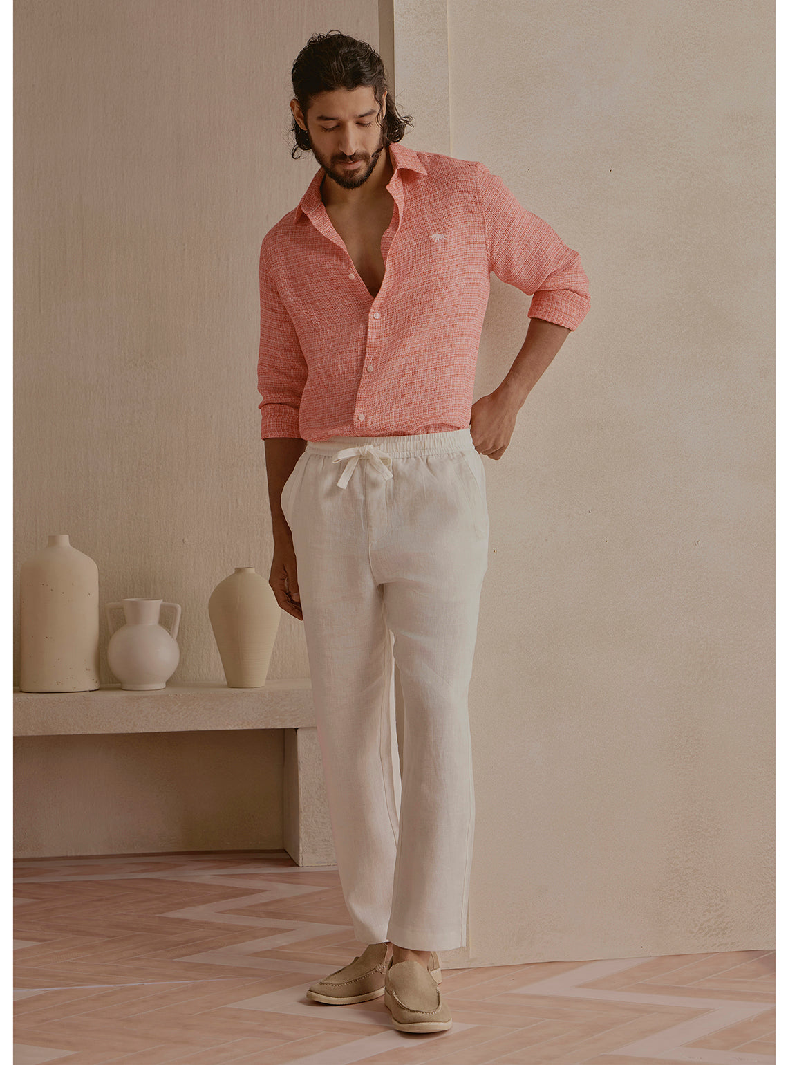 Ember Orange Linen Shirt