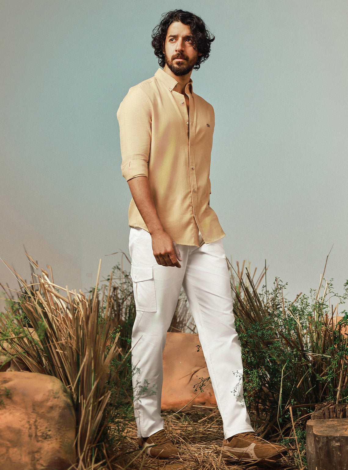Nomad Khaki Cotton Twill Shirt