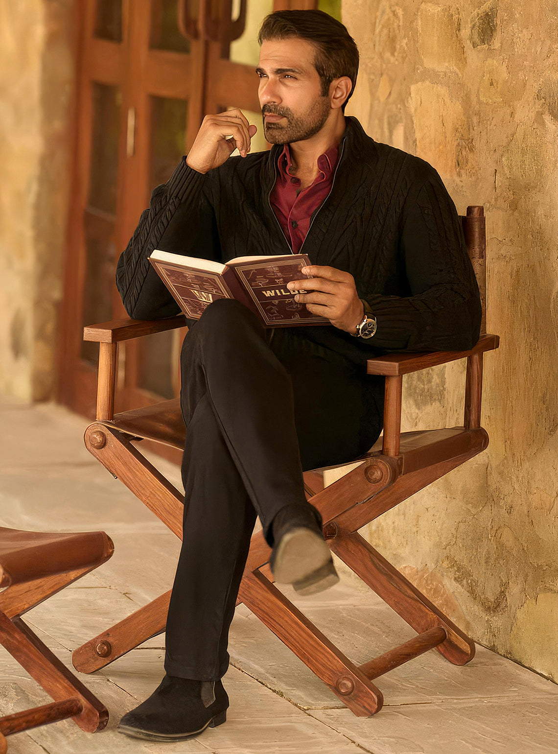 Void Black Cotton Cardigan