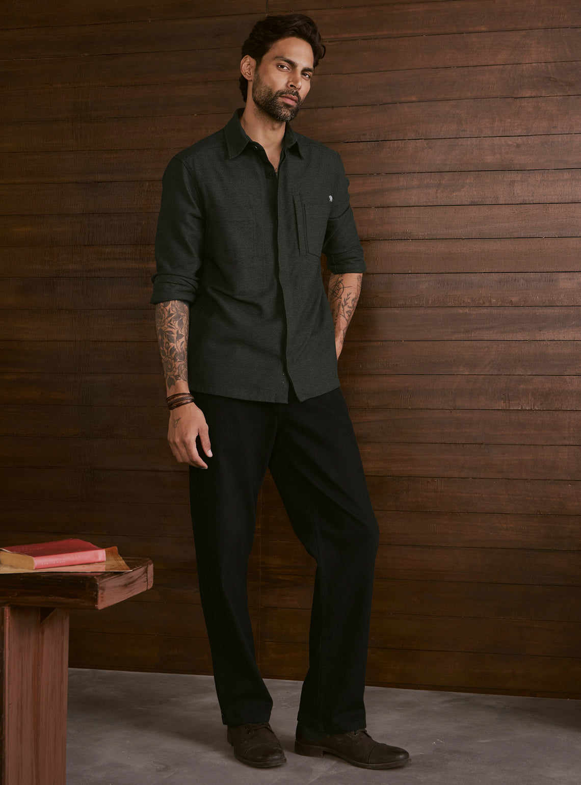 Wilderness Green Cotton Blend Overshirt