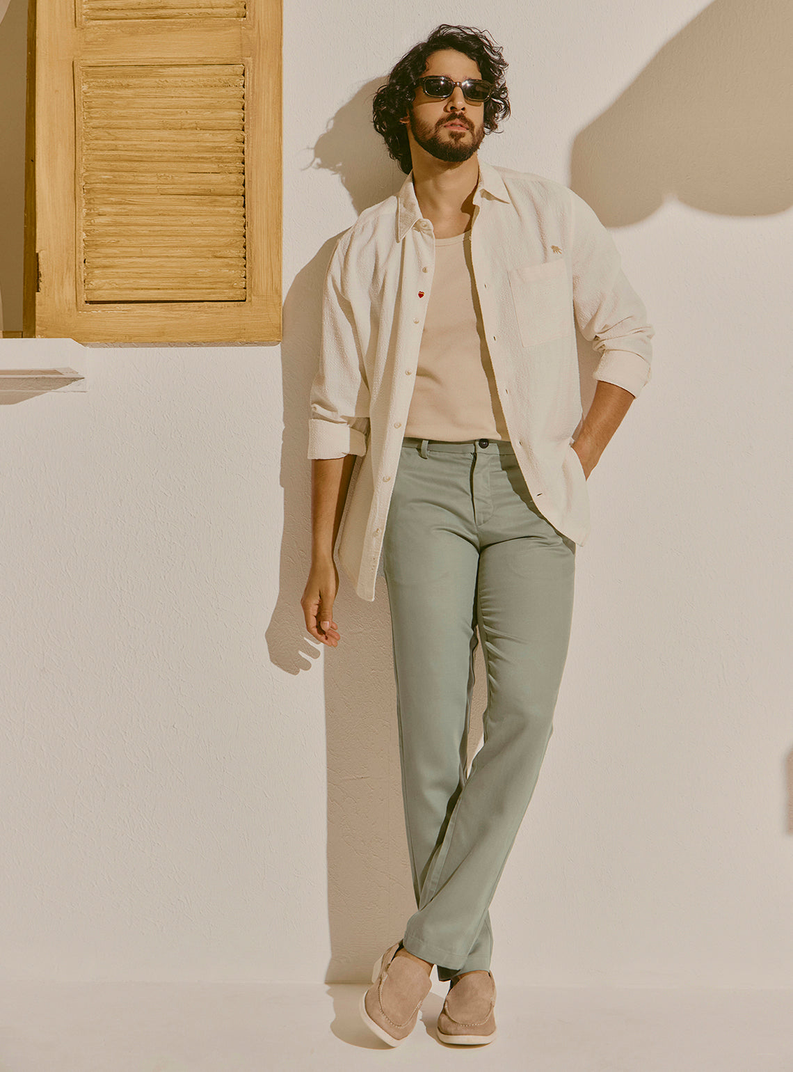 Mallorca Green Lyocell Blend Trouser