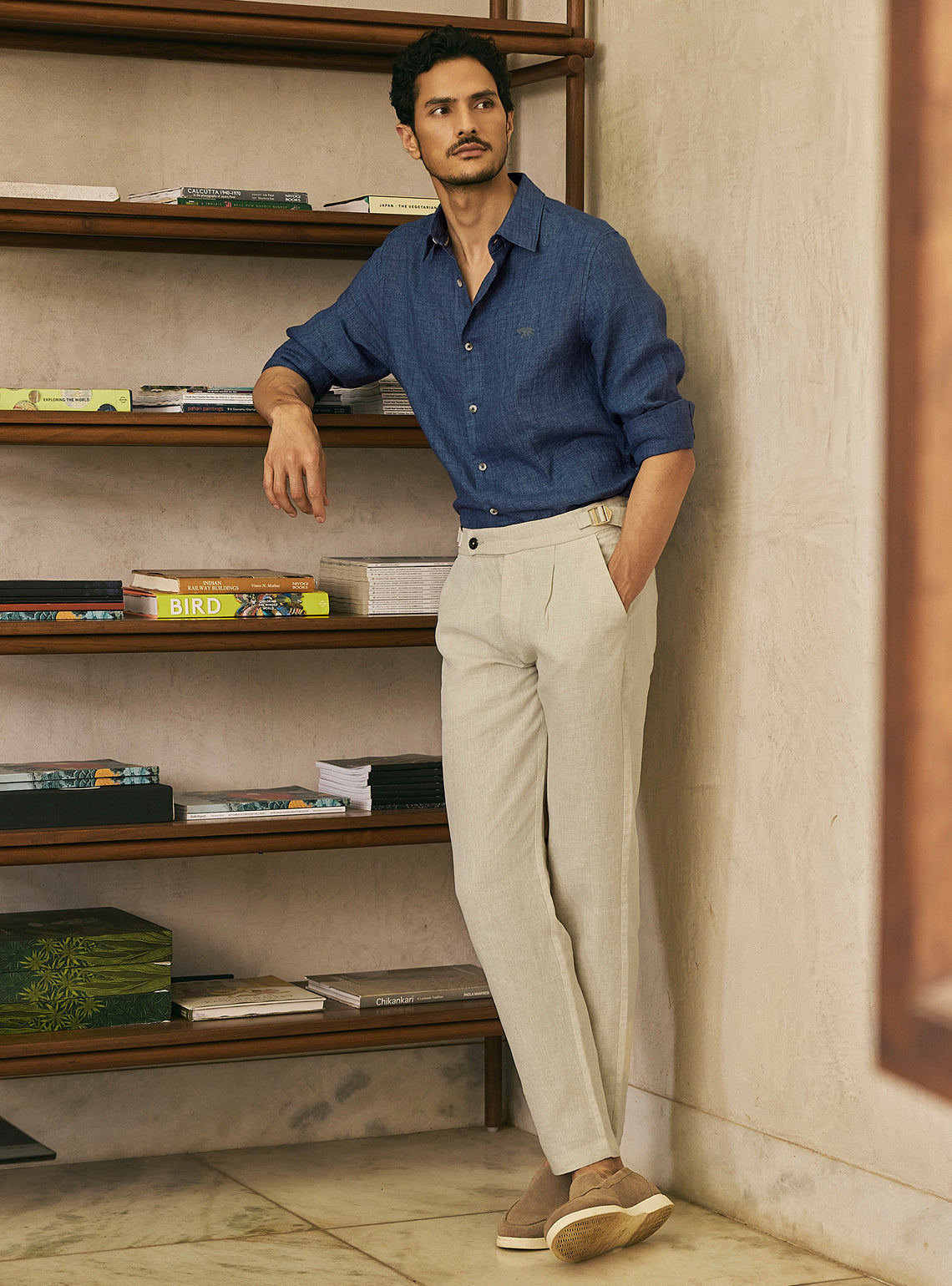 Anchor Navy Linen Shirt
