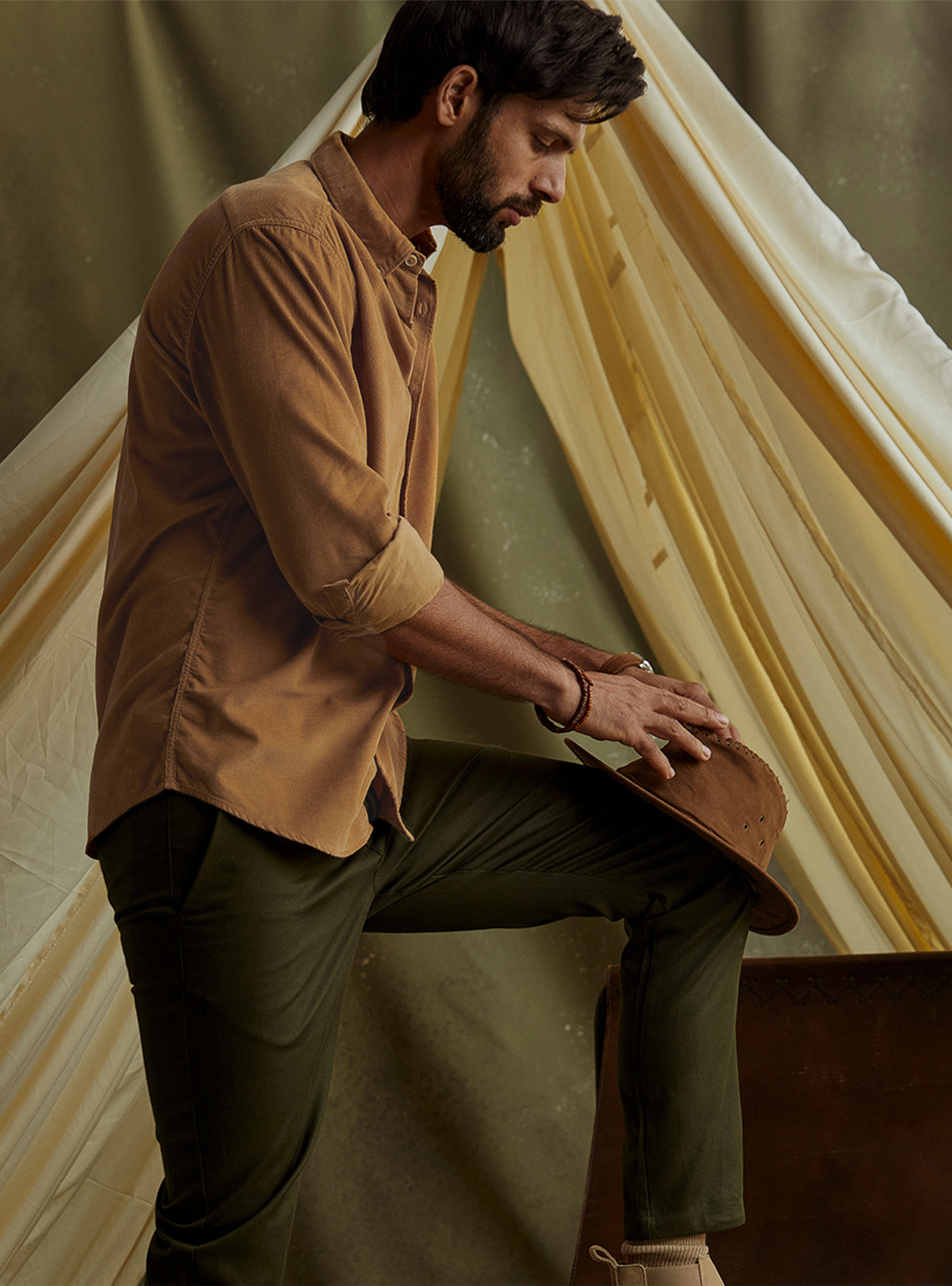 Corbett Sand Corduroy Shirt