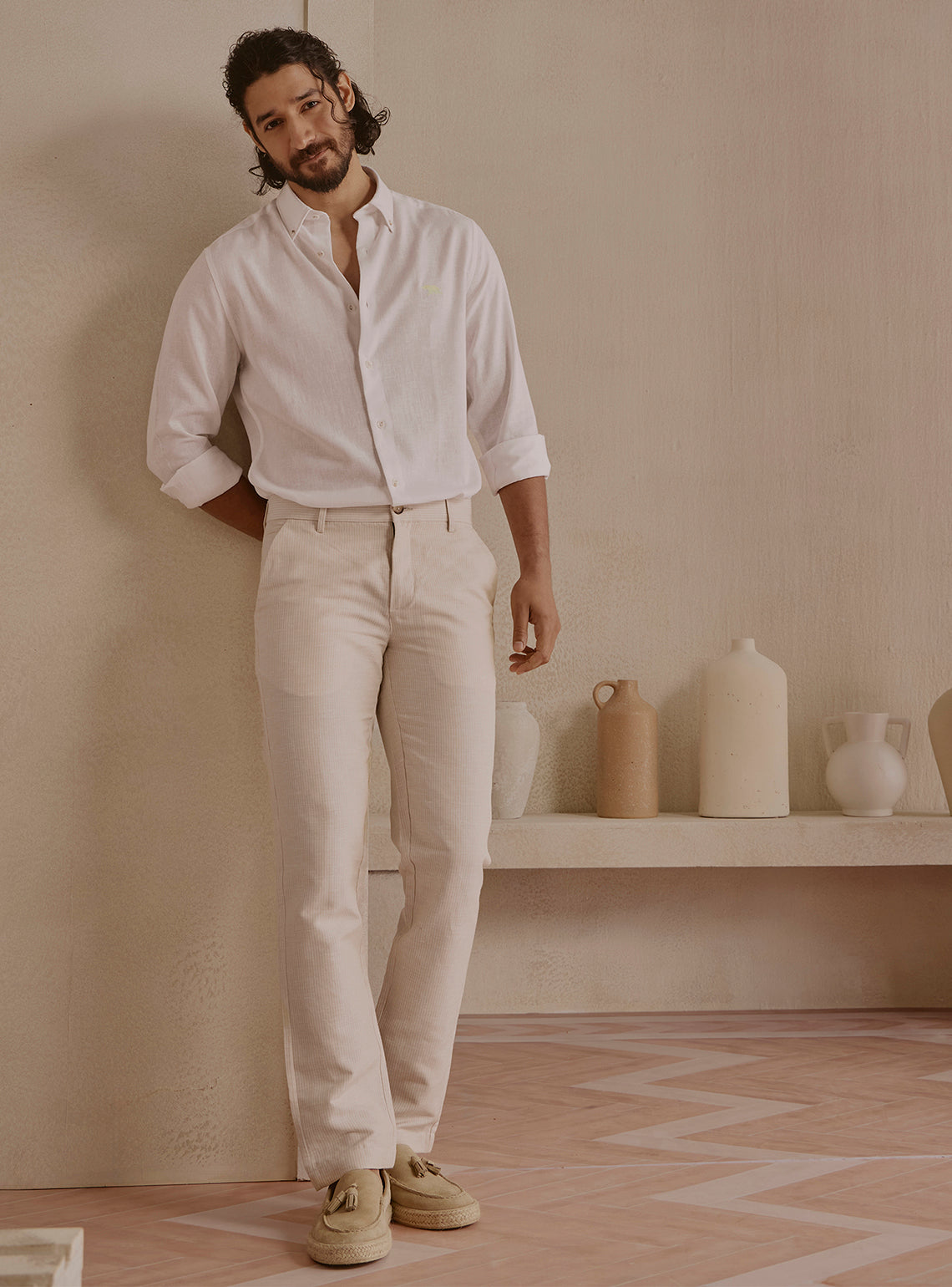 Cloud White Linen Shirt