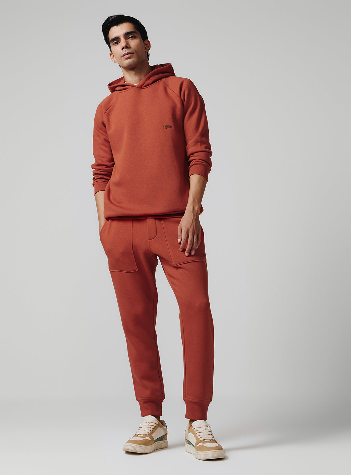 Terracotta Rust Cotton Poly Hoodie