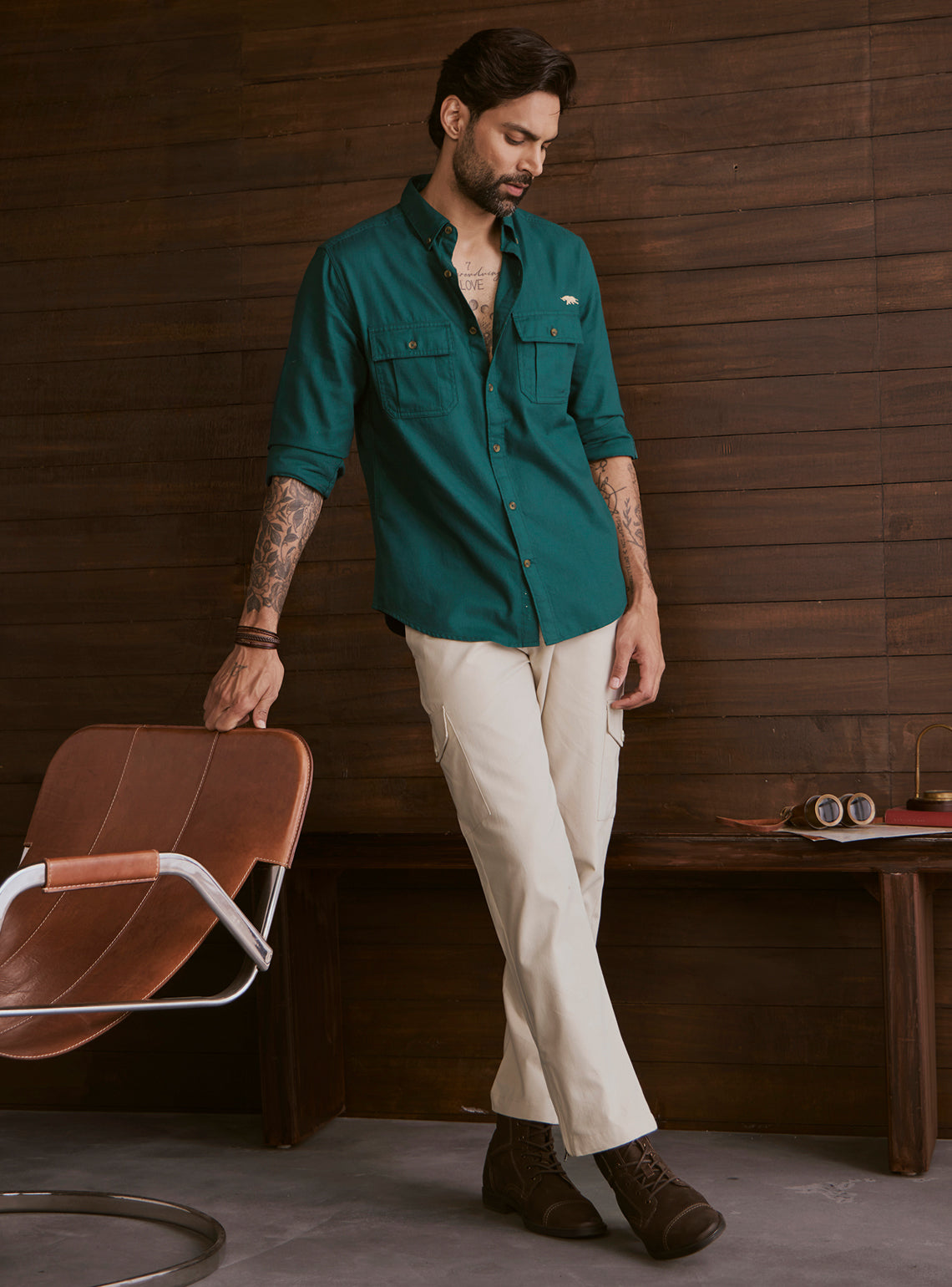 Mineral Teal Explorer Cotton Shirt